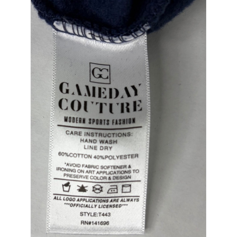 Dallas Cowboys Rhinestone Cropped Hoodie Women's XS Navy Blue NFL Pullover - Picture 5 of 13